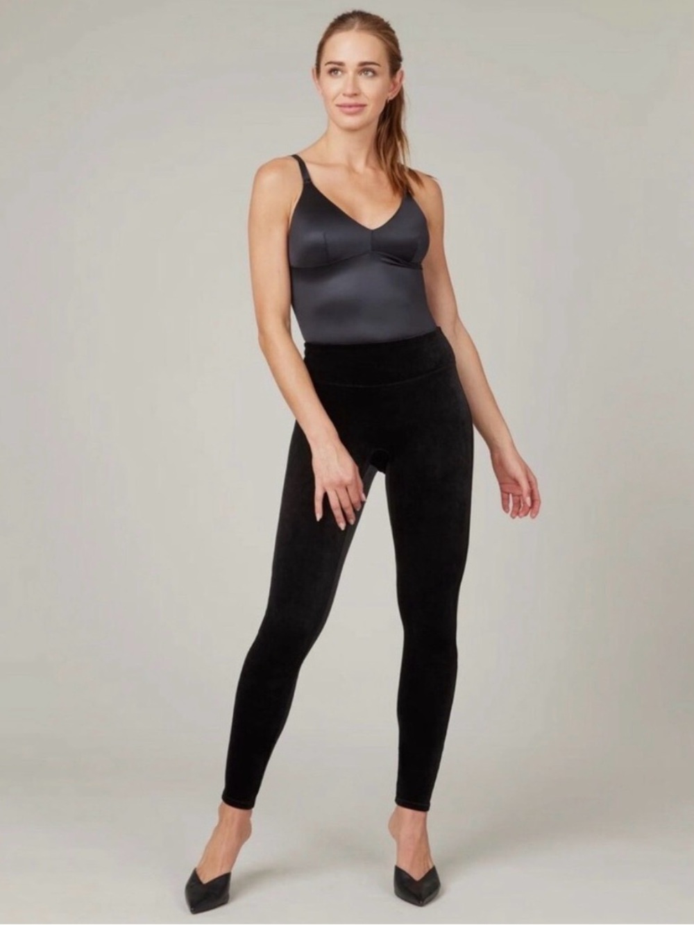 SPANX Ready to Wow Velvet Leggings Black Small